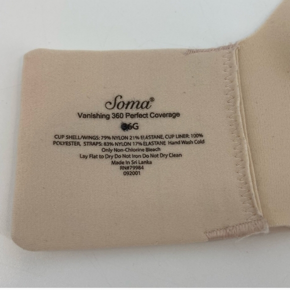 Soma Vanishing 360 Perfect Coverage Underwire Bra Size 36G - Picture 13 of 14